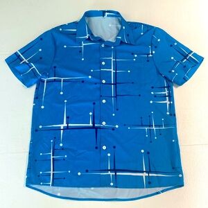 Geometric line pattern men’s short sleeve size S